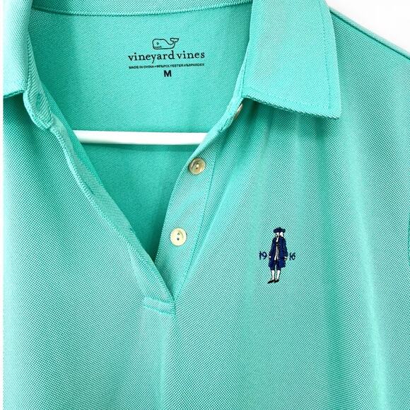 VINEYARD VINES | M | Polo Top Collared Short Sleeve Teal Womens Shirt Golf - Picture 3 of 7